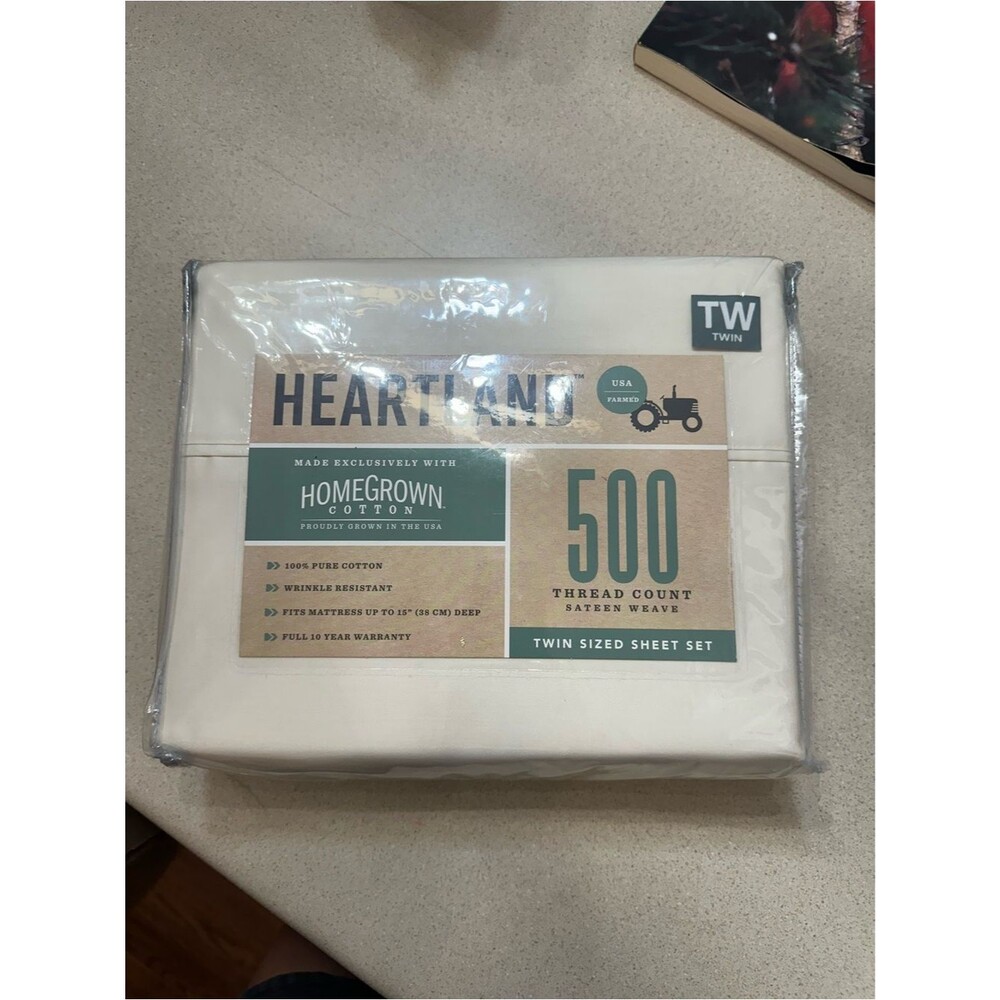 Heartland 500 Thread Count Twin Sheet Set - Cream